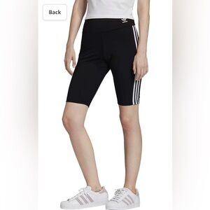 Adidas Women's Black High Waist Biker cycling Shorts tights light fabric SIZE XS